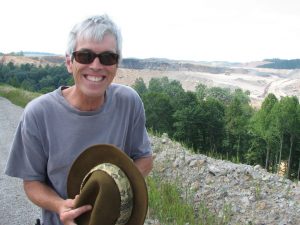 Dr. Ben Stout at the Hobet 21 mountaintop removal site on July 20, 2007. He, Cindy Rank, Mary Ellen Cassidy, Vivian Stockman and others were traveling with a film crew, for the documentary that would become “The Last Mountain.” Ben was moved to tears that day as he considered the plight of people living near mountaintop removal coal mines and coal slurry injection sites. Photo by Vivian Stockman.